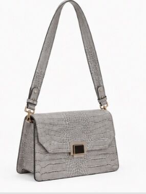 Camelia Roma Gray Leather Purse Pre-Owned Crossbody